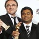 The cast and crew of the Best Motion Picture - Drama `Slumdog Millionaire` pose with their Golden Globe awards in Beverly Hills